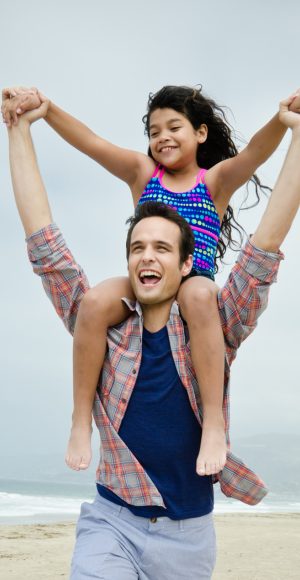 happy dad and daughter